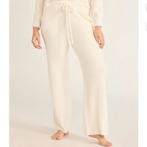 Joyspun Chenille Pants Women's Size Medium Cream Pull-On Plush Loungewear Soft